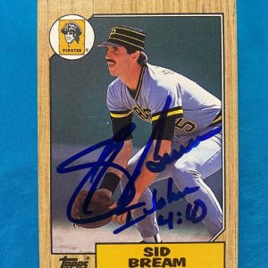 1987 TOPPS SID BREAM PITTSBURGH PIRATES SIGNED AUTOGRAPHED AUTO CARD #35 W/COA