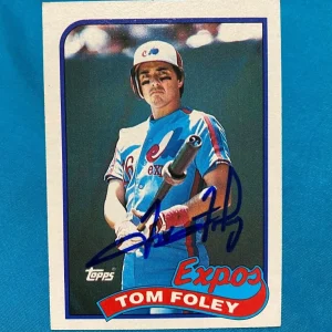 1989 TOPPS TOM FOLEY MONTREAL EXPOS AUTOGRAPHED AUTO SIGNED CARD #529 W/COA
