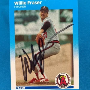 1987 FLEER UPDATE WILLIE FRASER ANAHEIM ANGELS AUTOGRAPH SIGNED CARD #U-33 W/COA