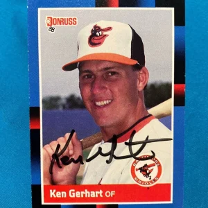 1988 DONRUSS KEN GERHART BALTIMORE ORIOLES SIGNED AUTOGRAPHED CARRD #213 W/COA