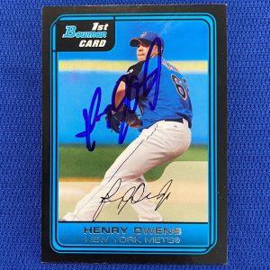 2006 BOWMAN HENRY OWENS NEW YORK METS AUTO SIGNED RC CARD #B92 W/COA