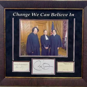 Barack Obama Sonia Sotomayor Elen Kagan Supreme Court Signed Autograph Photo JSA