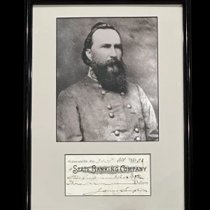 Confederate General James Longstreet Civil War Signed Autograph Check Photo JSA