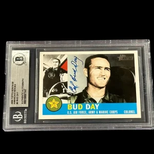 Bud Day Medal Of Honor MOH Signed Autograph 2009 Topps Heritage Hero Beckett BAS