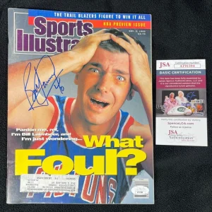 Bill Laimbeer Signed Detroit Pistons Sports Illustrated Magazine Blue JSA COA