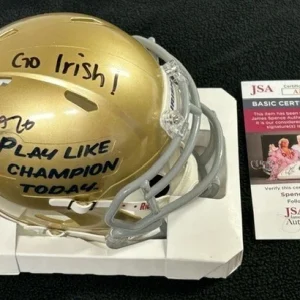 Benjamin Morrison Signed Notre Dame Fighting Irish Exclusive Mini Helmet JSA COA
