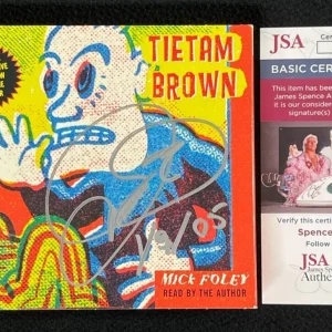 Mick Foley Signed Tietam Brown Audiobook Cover WWE WCW ECW WWF TNA JSA COA