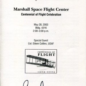 Eileen Collins NASA Astronaut Wm Pilot Shuttle & John Houbolt Signed Autograph