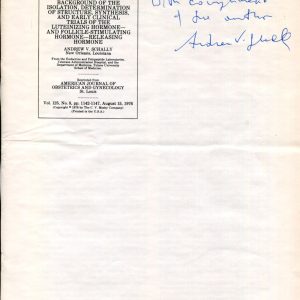 Andrew Schally Nobel Prize Medicine Hypothalamic Hormones Signed Autograph Paper