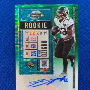 2020 PANINI CONTENDERS OPTIC DEVINE OZIGBO JAGUARS AUTO SIGNED GREEN MOJO /27