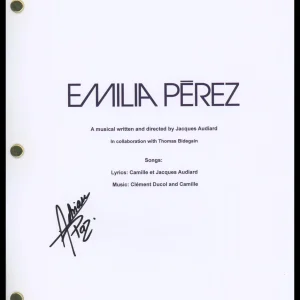 Adriana Paz "Emilia Perez" AUTOGRAPH Signed 'Epifania' Script Screenplay ACOA