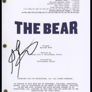 Abby Elliott "The Bear" AUTOGRAPH Signed Complete 'Fishes' Episode Script ACOA