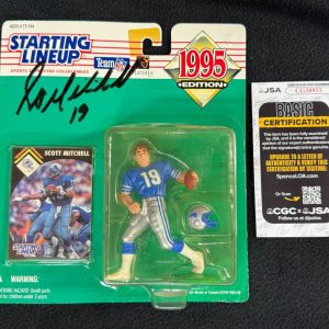 Scott Mitchell Signed Detroit Lions 1995 Starting Lineup Figure JSA COA