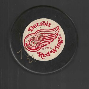Aaron Ward Signed Detroit Red Wings Trench Puck