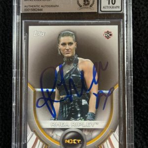 Rhea Ripley Signed 2020 Topps WWE NXT Rookie Card #RC-43 Beckett Auto Grade 10