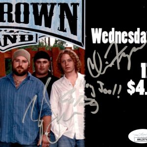 Zac Brown Band Full Signed 5.25x10.5 Concert Flyer Print JSA COA