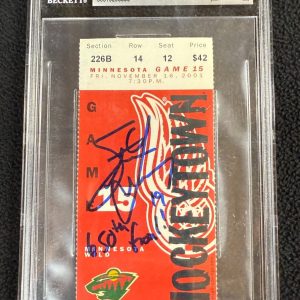 Steve Yzerman Signed Detroit Red Wings 650th Goal Ticket Stub Beckett Certified