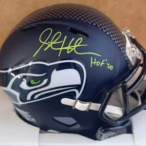STEVE HUTCHINSON SEAHAWKS HOF 20 SIGNED AUTO MINI HELMET JSA AUTHENTICATED