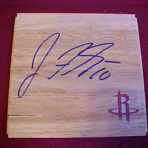 HOUSTON ROCKETS JONNY FLYNN SIGNED FLOOR TILE RARE LOOK