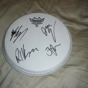THE KONGOS GROUP SIGNED DRUMHEAD ALL FOUR MEMBERS