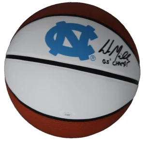 WES MILLER signed (NORTH CAROLINA TAR HEELS) Full Size basketball JSA AX28809