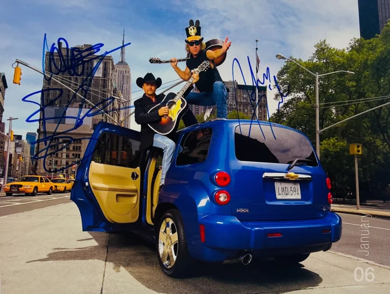 BIG & RICH JOHN RICH BIG KENNY Signed Autograph Calendar Page ACOA COA