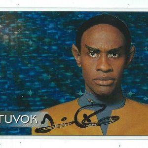 Tim Russ Signed 1995 SkyBox Star Trek Voyager Tuvok Card #53