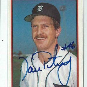 Dan Petry Signed 1983 O-Pee-Chee Sticker Card #70 Detroit Tigers