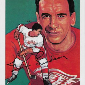 Ted Lindsay Signed 1983 Hockey Hall Of Fame Cartophilium Postcard