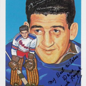 Chuck Rayner Signed 1983 Hockey Hall Of Fame Cartophilium Postcard