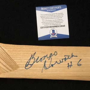 Bronco Horvath Signed Boston Bruins Northland Stick Beckett COA New York Rangers