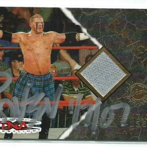 Raven Signed 2004 Pacific Event Used Mat Card #4 WWF
