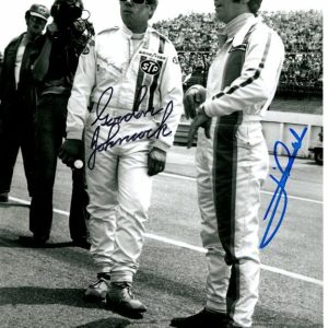 MARIO ANDRETTI and GORDON JOHNCOCK signed autographed 8x10 INDY photo