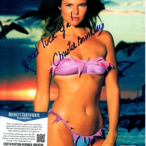 CHRISTIE BRINKLEY signed SEXY BIKINI 8x10 photo Beckett BAS