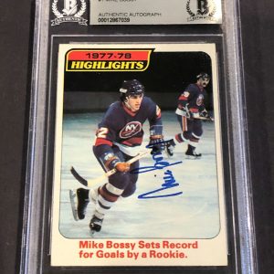 MIKE BOSSY Signed 1978-79 TOPPS ROOKIE Card #1 Beckett Authenticated (BAS) RC