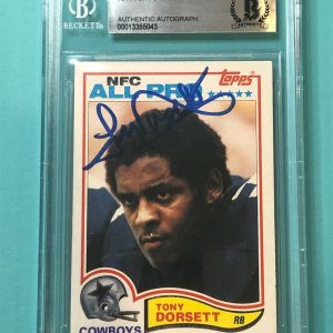 TONY DORSETT Signed 1982 TOPPS Card #311 Beckett Authenticated BAS