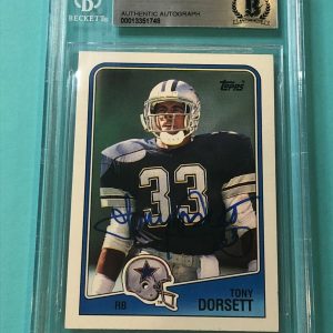 TONY DORSETT Signed 1988 TOPPS Card #262 Beckett Authenticated BAS