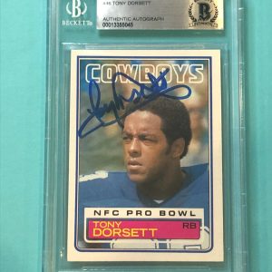 TONY DORSETT Signed 1983 TOPPS Card #46 Beckett Authenticated BAS