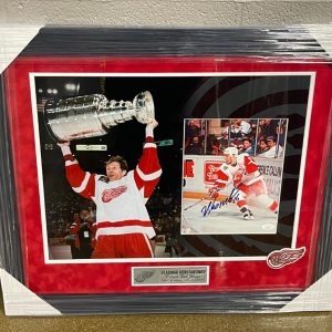 Vladimir Konstantinov Signed Framed Stanley Cup Photo Display Red Wings JSA COA
