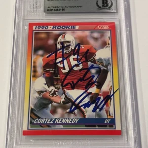 CORTEZ KENNEDY Signed 1990 SCORE ROOKIE Card #299 Beckett Authentic AUTO BAS RC