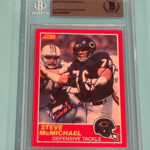 STEVE McMICHAEL Signed 1989 SCORE Card #207 Beckett Authenticated BAS