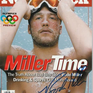 BODE MILLER Signed 1/23/06 NEWSWEEK Magazine Beckett BAS (NO Label)