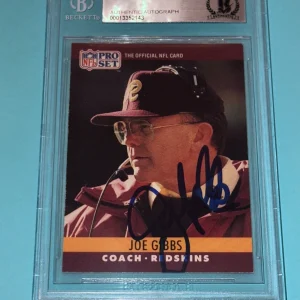 JOE GIBBS Signed 1990 PRO SET Card #333 Beckett Auth (BAS)