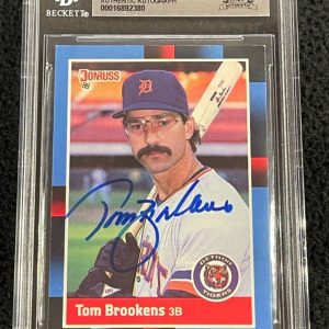 Tom Brookens Signed 1989 Donruss Card #107 Beckett Certified Detroit Tigers