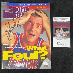 Bill Laimbeer Signed Detroit Pistons Sports Illustrated Magazine Black JSA COA