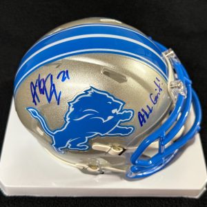 Amik Robertson Signed & Inscribed "All Grit" Detroit Lions Mini Helmet JSA COA