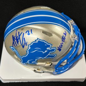 Amik Robertson Signed & Inscribed "One Pride" Detroit Lions Mini Helmet JSA COA