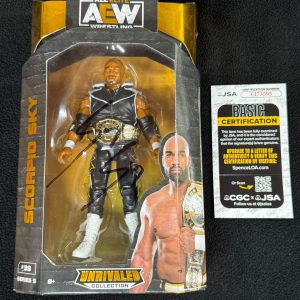 Scorpio Sky Signed AEW Series 5 Action Figure #38 JSA COA WWE