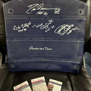 Randy White Bob Lilly Renfro Drew Pearson Signed Texas STADIUM SEAT COWBOYS JSA