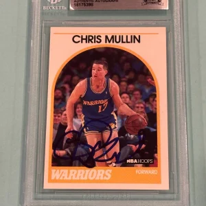 CHRIS MULLIN Signed 1989-90 HOOPS Card #90 Beckett (BAS)